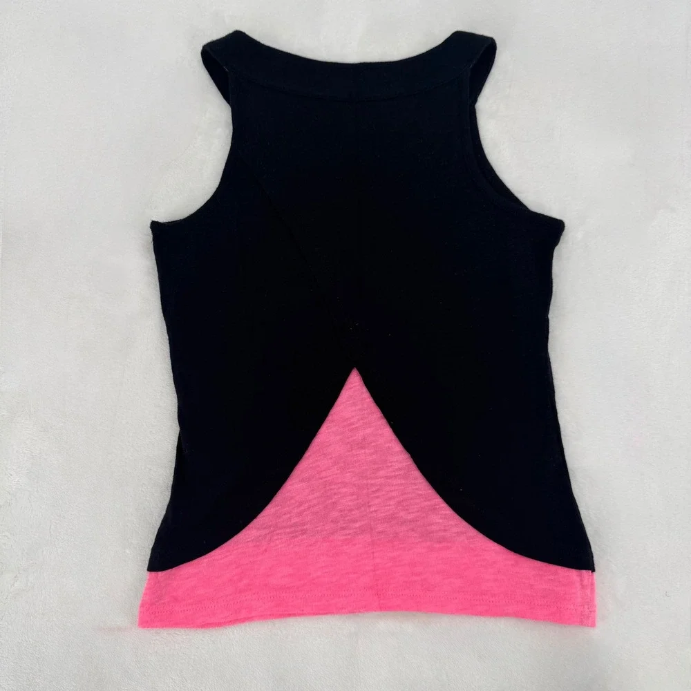 Justice Girls Black Sequin Ice Cream Cone Tulip Back Tank Top Kids Sz 7 Mcbling